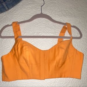 Cute corset orange cream crop